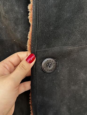 korsetli paltarlar: Kişi üçün Orijinal Təbii Süet və Kürk Dublyonka (Qışlıq) Material — 5