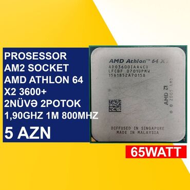 Masaüstü kompüterlər və iş stansiyaları: Prosessor AMD Athlon Prosessorlar “AMD AM2/AM2+, İşlənmiş
