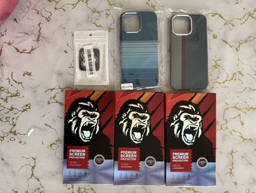 iphone 15 işlənmiş: İPhone 15 pro Max case və ekran qoruycu kabrolar 20 azn hər biri ekran