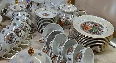 Qab-qacaq və mətbəx ləvazimatları: Çay dəsti, Farfor, 12 nəfərlik, Almaniya — 2