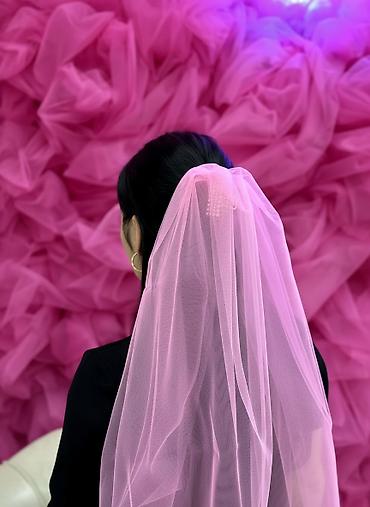 Свадебные аксессуары: Фата для невесты/девичника - Варианты цвета: насыщенно‑розовый и — 2