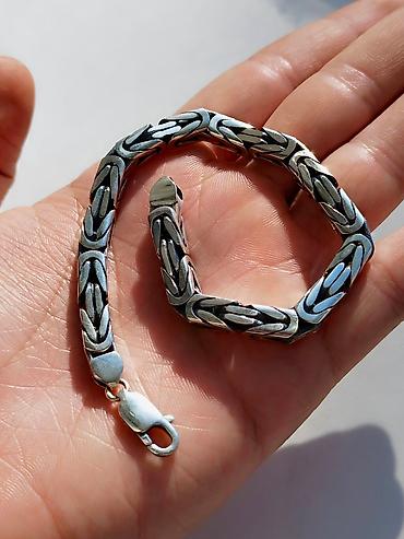 Серебряные цепочки: Серебряная цепь "Арабский Бисмарк" 55 грамм 55 см — 9