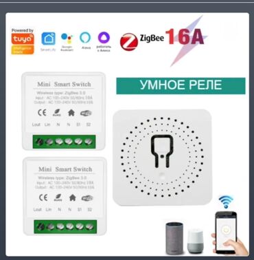 умные розетки: Умное реле Zigbee 3.0 Aubess 16А Tuya / Smartlife для умного дома С
