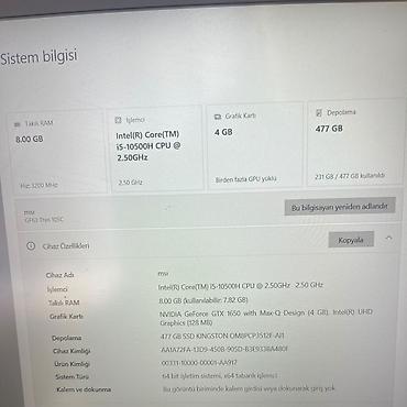 MSI: İşlənmiş MSI, 15.6 ", Intel Core i5, 512 GB, Pulsuz çatdırılma — 2