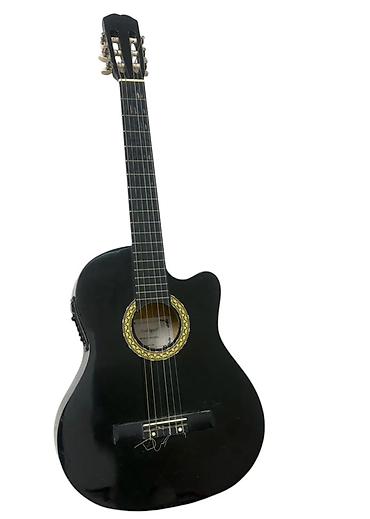 klassik gitara: Elektro-klasik gitara – kəsik (cutaway) korpuslu, qara rəng - Növ — 1