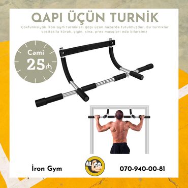 turnik qiymeti: 🔴4 funksiyalı Qapı üçün Turnik🔴 - İron gym pull-up bar Ən ucuz