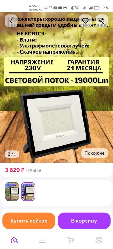 дополнительное освещение на авто: Светодиодный прожектор Feron для улицы и помещений Основные