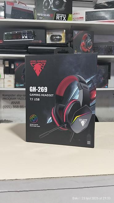gaming qulaqcıq: JEDEL-GAMING GH-269 oyun qulaqlığı Cihazlar üçün RGB ilə Mikrafon — 1