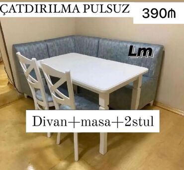 Sifarişlə divanlar: Mətbəx üçün, İşlənmiş, 2 stul