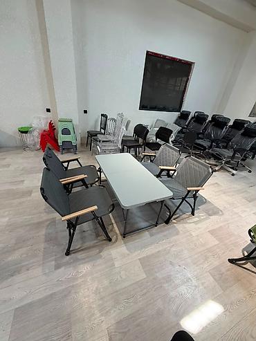 table study: Складной комплект для отдыха: стол + 4 кресла - Стол прямоугольный — 1