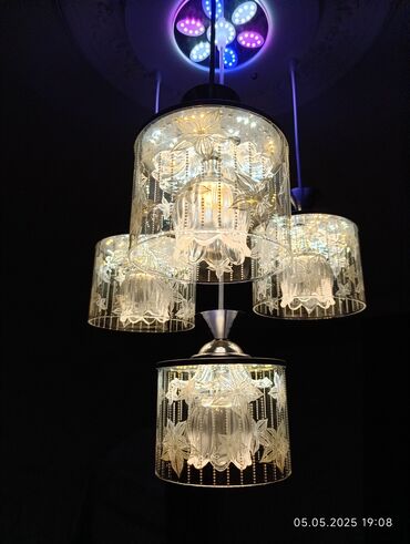 led isiq qiymeti: Led Çılçıraq, 4 və daha çox lampa, Şüşə