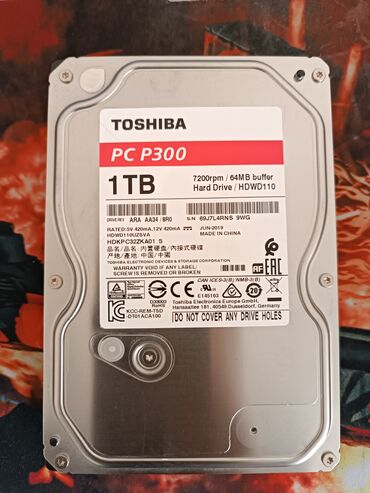 Жесткие диски, переносные винчестеры: ✓Жесткий диск Toshiba P300 ✓1Tb (1000Gb) ✓Здоровье и