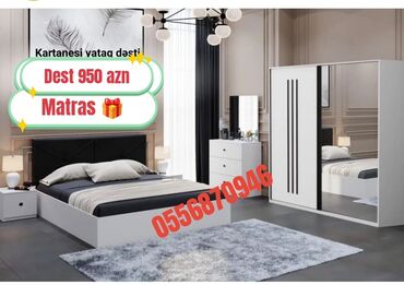 Yataq otağı dəstləri: İkinəfərlik çarpayı, 2 tumba, Dolab, Termo, Azərbaycan, Yeni — 14