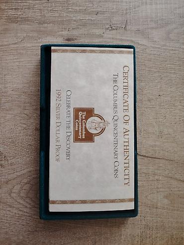 fil fiqur: 1992 ABŞ Xatirə Gümüş Dollar – Columbus Quincentenary Proof(26.73 — 4