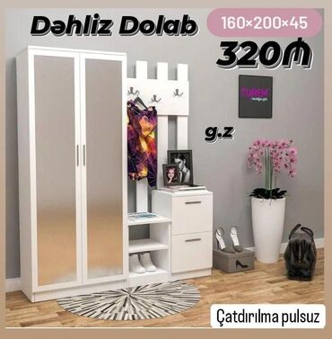 ayaqabı şkafı: *Dəhliz Dolab 320Azn* ▫️ölçü:160×200×45 ▫️Rəng seçimi sərbəst