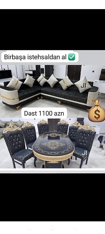 taxta stul stol: Qonaq otağı dəsti künc divan masa oturacaq — 1