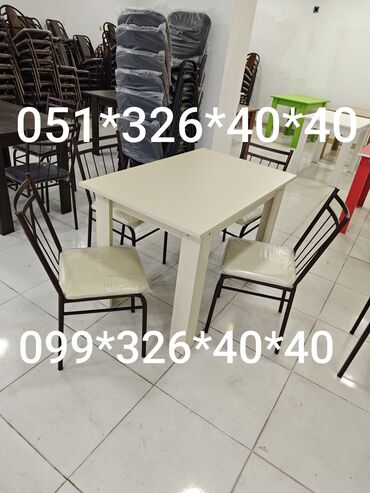 стол бильярдный: Mətbəx üçün, Yeni, Açılmayan, Kvadrat masa, 4 stul