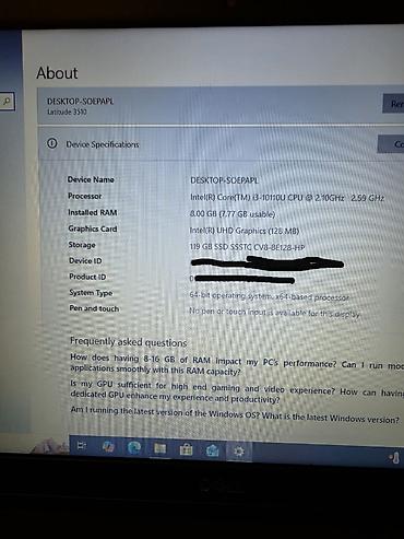 işıqlı paduqa: İşlənmiş Dell Latitude, 15.6 ", Intel Core i3, 128 GB, Ünvandan götürmə — 5
