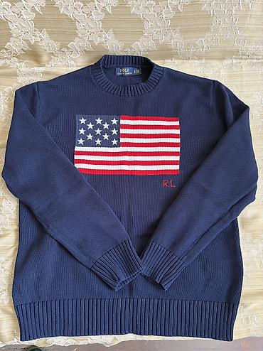вязаные теплые: Мужской свитер, XL, Polo Ralph Lauren, Б/у, цвет - Синий, Платная доставка — 1