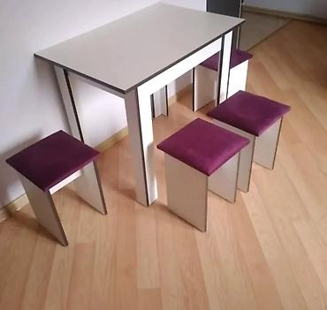 bağ stulu: Mətbəx üçün, Yeni, Açılmayan, Kvadrat masa, 4 stul — 4