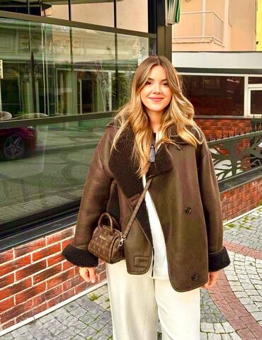 шуба из овчины азербайджанская: Кожаная куртка, One size