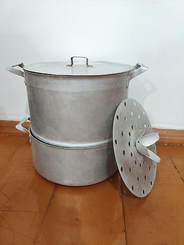 Алюминиевый мантоварка/пароварка с крышкой и вставками для