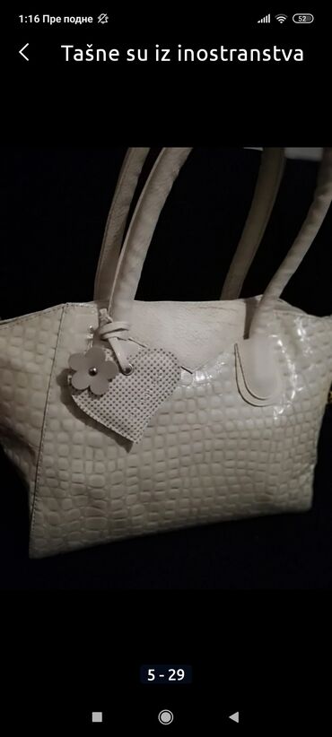 bianco torbe: Shoulder bag, Bianco, Material: Leather