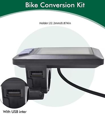 Электровелосипеды: Elektron velosipedlər üçün LCD Monitor, 5PiN dir USB Portu var — 3