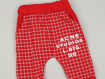spodnie w kratę czerwone: Spodnie dresowe, 0-3 m, stan - Bardzo dobry