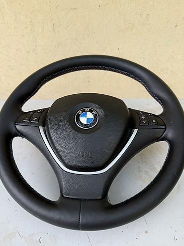 bmw sukanı: BMW sükan çarxı – orijinal e-70 x5 - Material: qara dəri (eleqant — 2