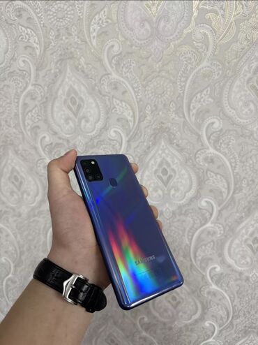 Мобильные телефоны: Samsung Galaxy A21S, Б/у, 32 ГБ, цвет - Голубой, 2 SIM