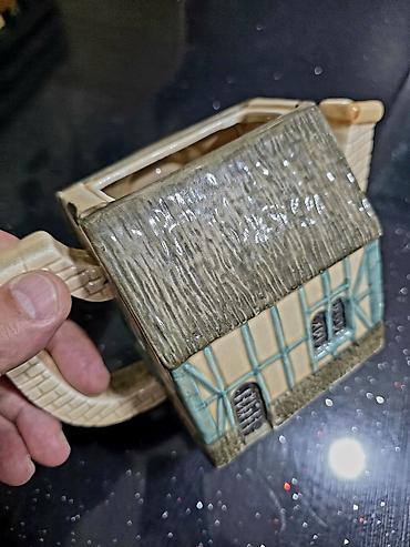 Çaydanlar və qəhvədanlar: Keramik çaydan – “kottec ev” dizaynı - Material: şirəli keramika - — 4