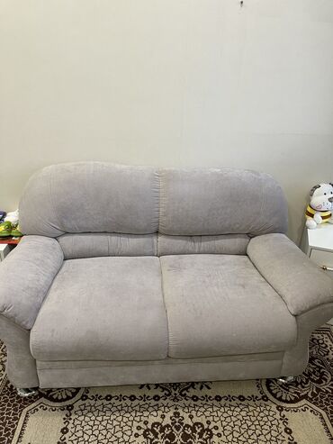 чехол диван: Модульный диван, цвет - Серый, Б/у