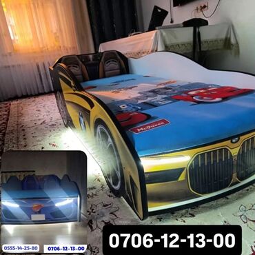 Детские односпальные кровати: Детская односпальная кровать, Новый, Для мальчика, С матрасом, ДСП, Бесплатная доставка, Самовывоз, Платная доставка — 3