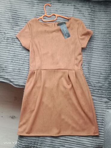 plesne haljine: L (EU 40), color - Brown, Other style, Short sleeves