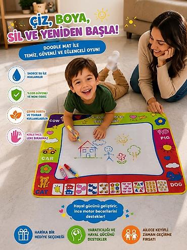 Su ilə Rəsm Doodle Mat – təkrar istifadə oluna bilən su ilə çəkilən