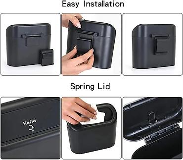 Avtomobil üçün kompakt zibil qutusu - Material: möhkəm plastik -