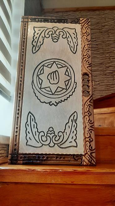 Nərdlər: Əl oyma naxışlı taxta nərd taxtası - Material: bərk ağac (ikili ton – — 3