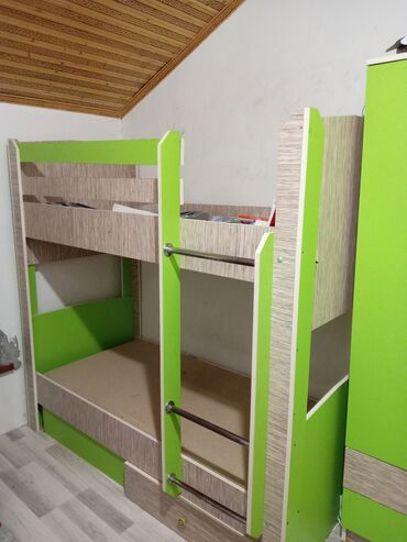 Детские двухъярусные кровати: Б/у, Для мальчика, Без матраса, С выдвижными ящиками, Азербайджан