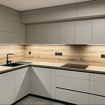 silver kitchen: Кухонный гарнитур, Новый, цвет - Серый — 3
