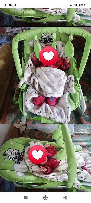 dubak za bebe jeftino: Zelena bebi ležaljka/ljuljaška sa motivom zebre. - Ergonomsko, mekano — 2