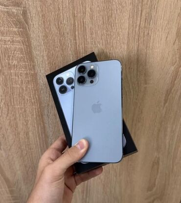Apple iPhone: IPhone 13 Pro Max, 128 GB, Sierra Blue, Zəmanət, Simsiz şarj, Face ID