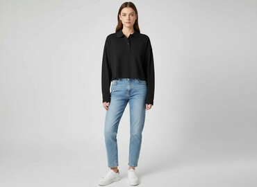 t shirt pod marynarkę: H&M Divided, Damska koszulka polo, rozmiar XS
