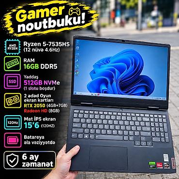 RTX 2050/16GB DDR5/15'6 ekran 120HZ/12 nüvə Şəkillərdə görünən, gözəl