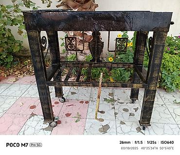 odun taxta: Yeni alinip.Dekorativ metal manqal/şiş kabab sobası - Material — 4