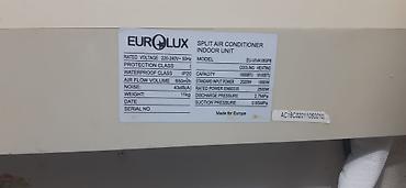 Kondisionerlər: Eurolux split kondisioner – daxili və xarici blok, pultu ilə. Model — 3