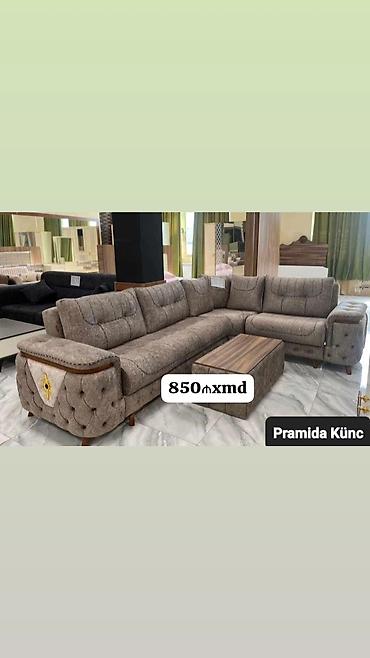 Pramida Künc divan dəsti - L formalı, geniş oturacaq sahəsi olan künc