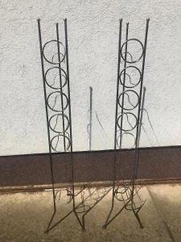 Ostali stilski dekor: Metalni stalak za vino – set od 2 komada - Materijal: čelik/kovano — 6