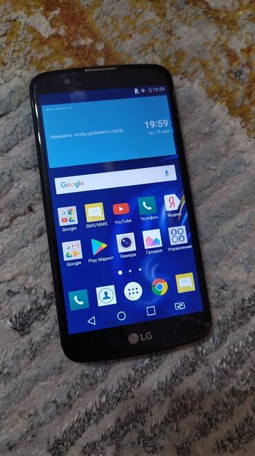 lg телефон: LG K10 2017, Б/у, 32 ГБ, цвет - Черный, 2 SIM