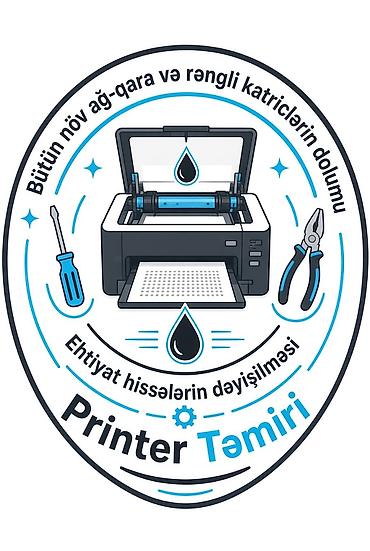 printee: Bütün növ ağ-qara və rəngli kartriclərin satışı, dolumu və təmiri — 10